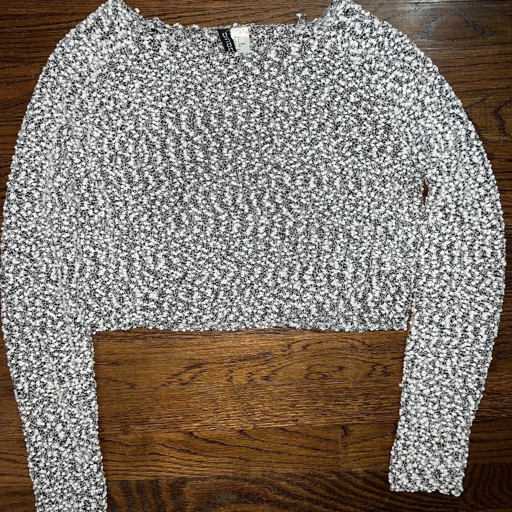 H&M Black and White Cropped Sweater